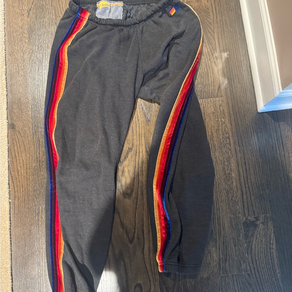 Aviator nation velour stripe sweats